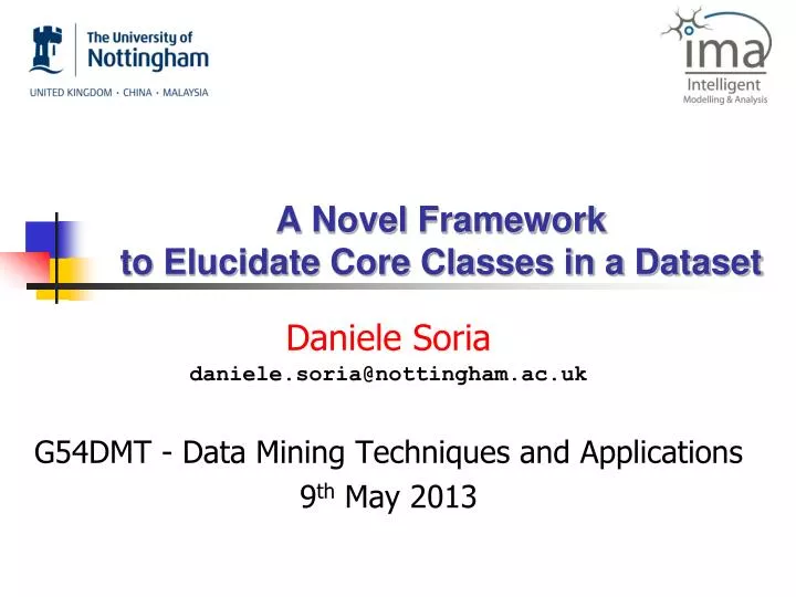 a novel framework to elucidate core classes in a dataset