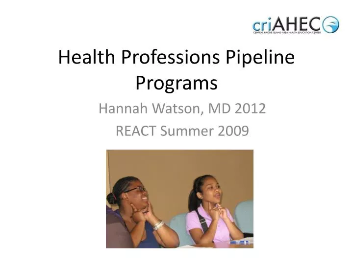 health professions pipeline programs