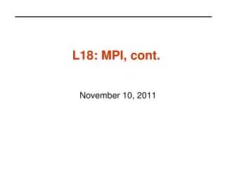 L18: MPI, cont.