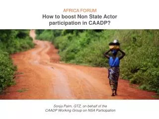 AFRICA FORUM How to boost Non State Actor participation in CAADP?