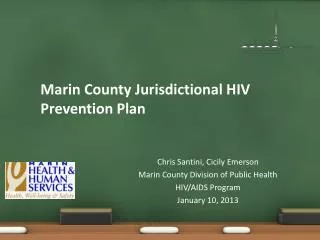 Marin County Jurisdictional HIV Prevention Plan