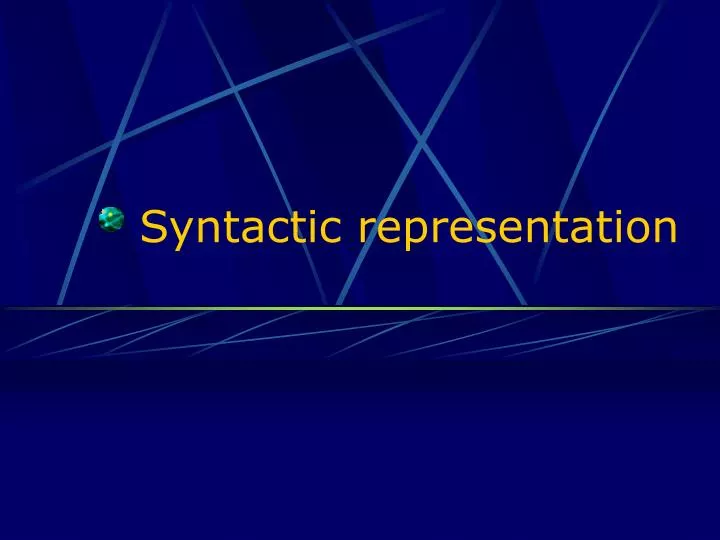 syntactic representation
