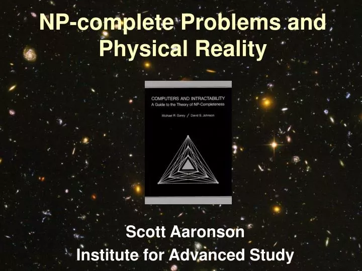 np complete problems and physical reality