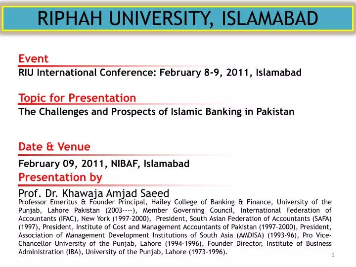 riphah university islamabad