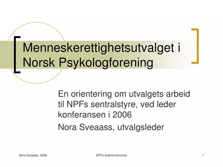 menneskerettighetsutvalget i norsk psykologforening