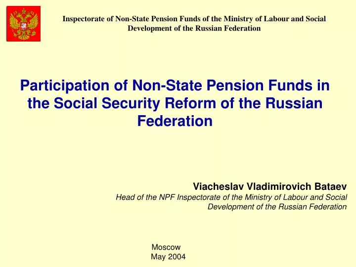 participation of non state pension funds in the social security reform of the russian federation