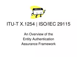 ITU-T X.1254 | ISO/IEC 29115
