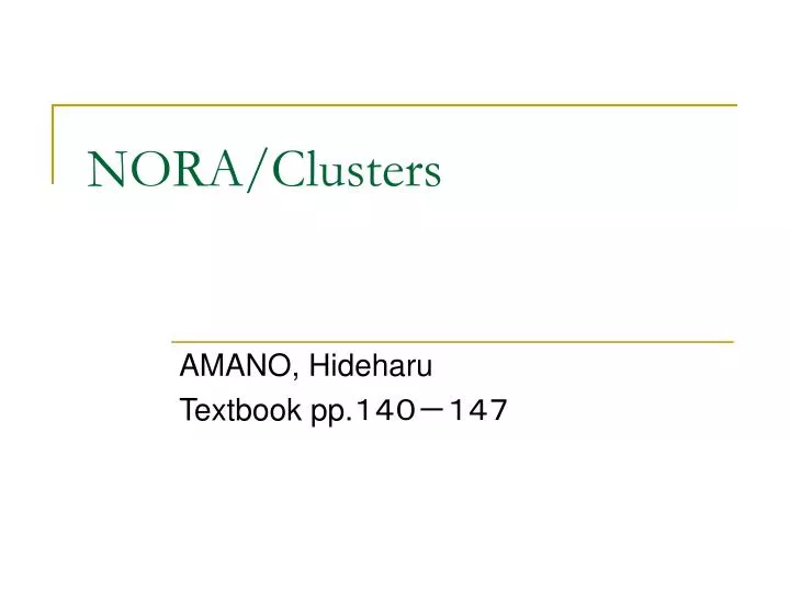 nora clusters