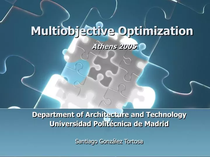 multiobjective optimization athens 2005