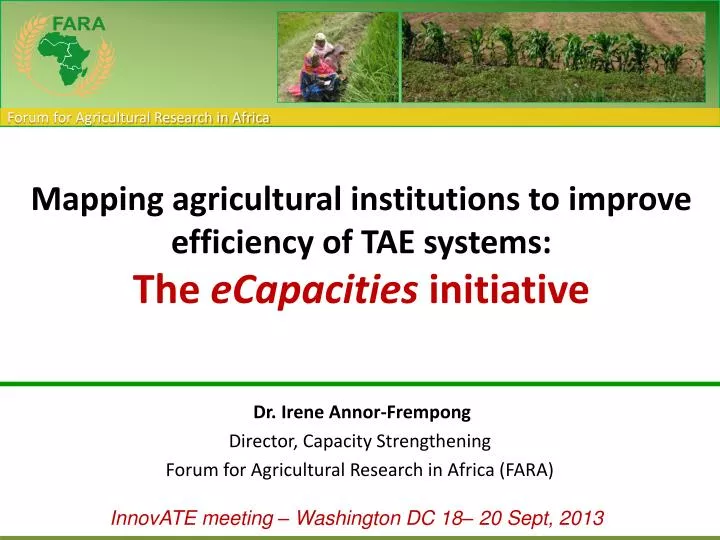 mapping agricultural institutions to improve efficiency of tae systems the ecapacities initiative