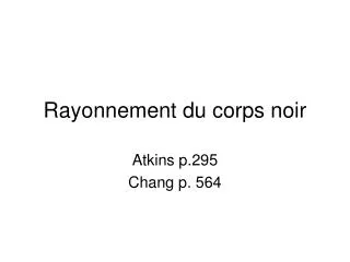 rayonnement du corps noir