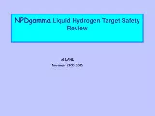NPDgamma Liquid Hydrogen Target Safety Review