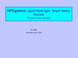 NPDgamma Liquid Hydrogen Target Safety Review Project and Safety