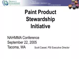 Paint Product Stewardship Initiative