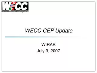 WECC CEP Update