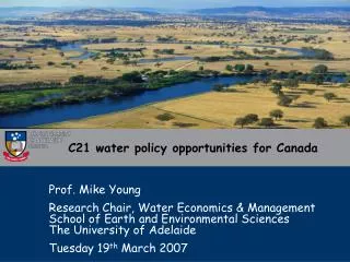 C21 water policy opportunities for Canada
