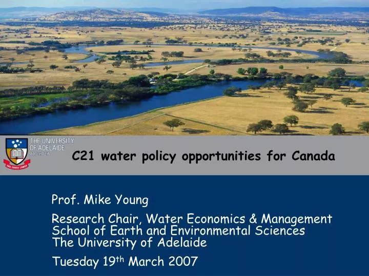 c21 water policy opportunities for canada