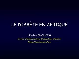 le diab te en afrique