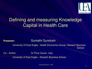 Defining and measuring Knowledge Capital in Health Care