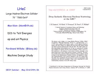 LHeC Large Hadron Electron Collider