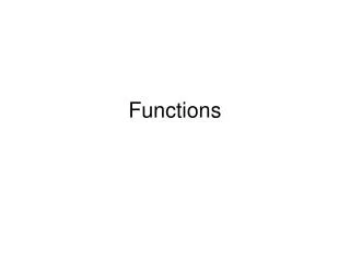 Functions