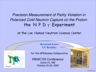 Precision Measurement of Parity Violation in Polarized Cold Neutron Capture on the Proton :