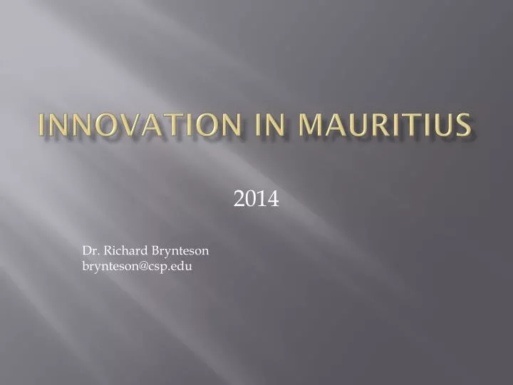innovation in mauritius