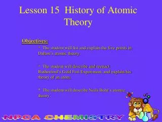 Lesson 15 History of Atomic Theory