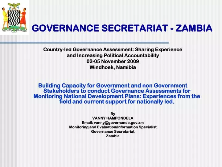governance secretariat zambia