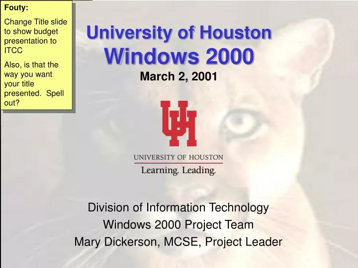 university of houston windows 2000 march 2 2001