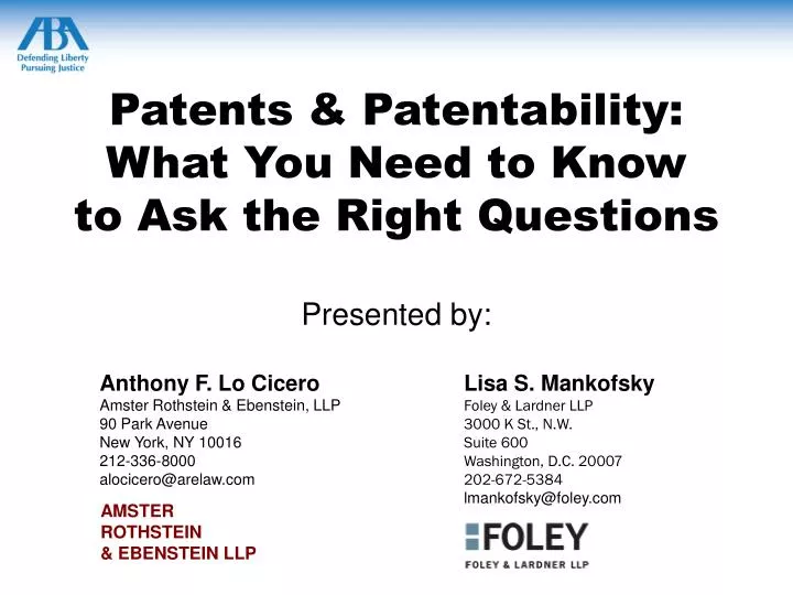 patents patentability what you need to know to ask the right questions