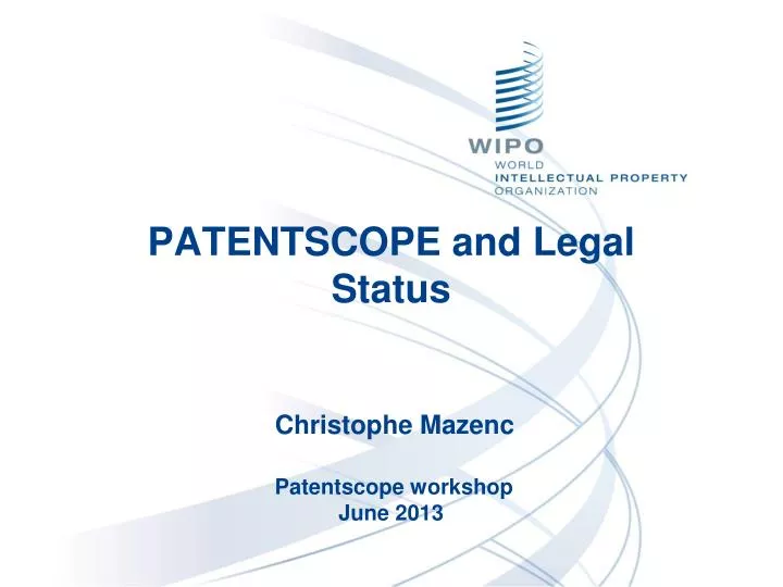 patentscope and legal status