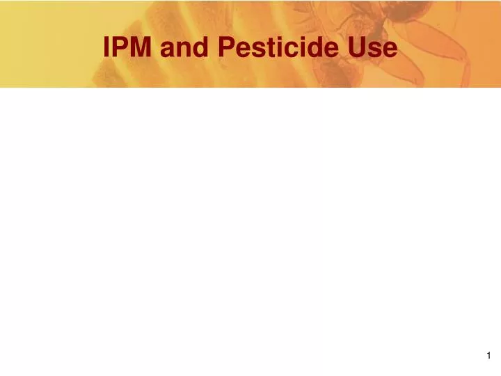 ipm and pesticide use