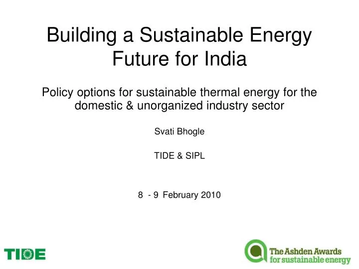 building a sustainable energy future for india