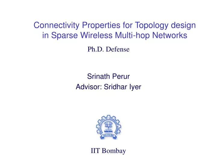 connectivity properties for topology design in sparse wireless multi hop networks