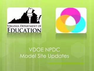 VDOE NPDC Model Site Updates