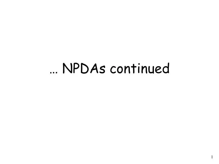 npdas continued