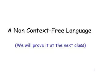A Non Context-Free Language