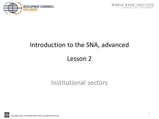 Introduction to the SNA, advanced Lesson 2