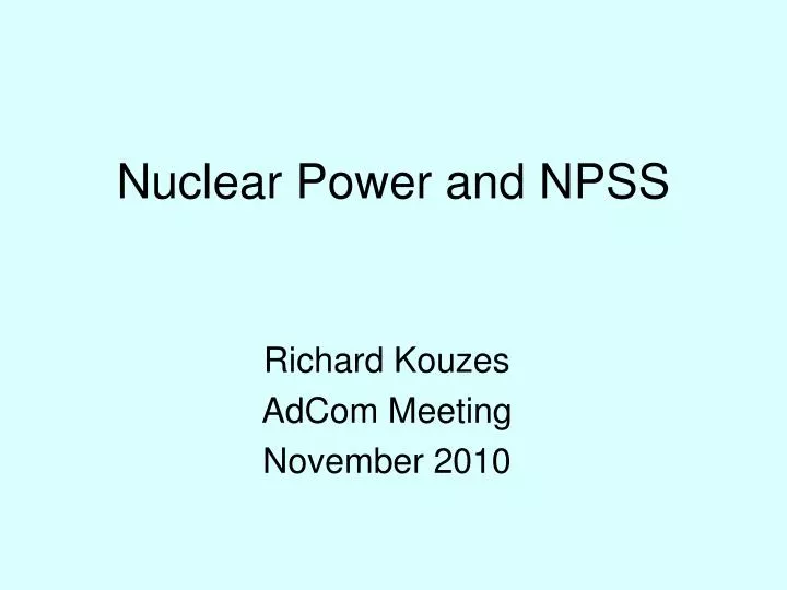 nuclear power and npss