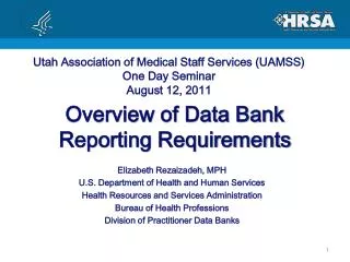 Overview of Data Bank Reporting Requirements