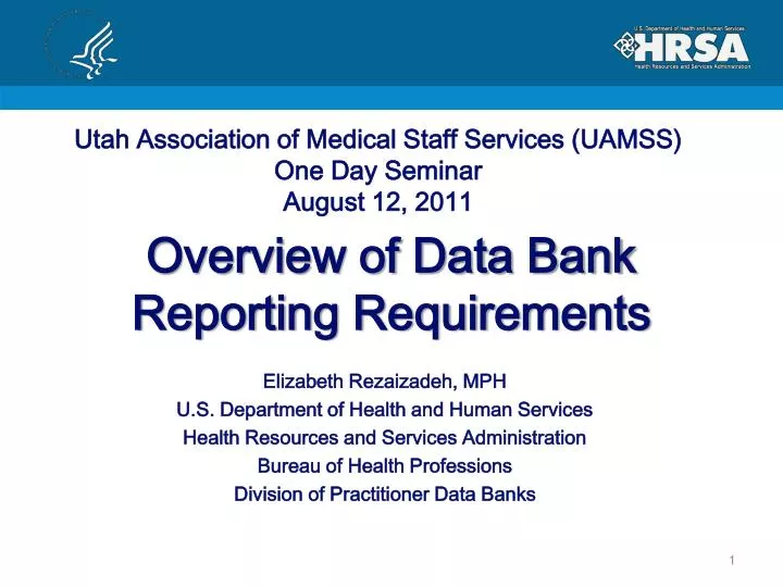 overview of data bank reporting requirements