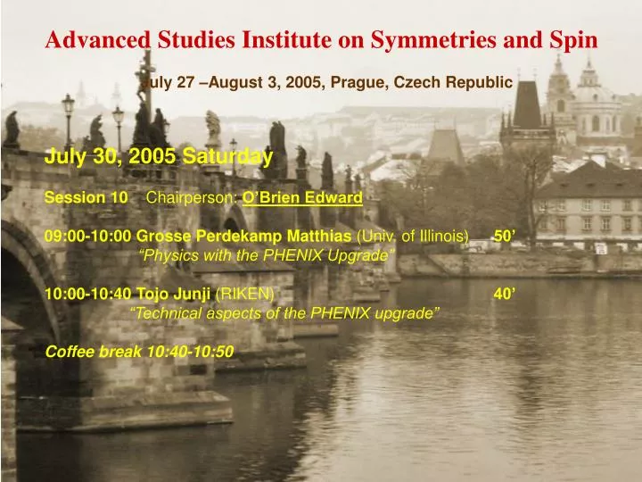 advanced studies institute on symmetries and spin