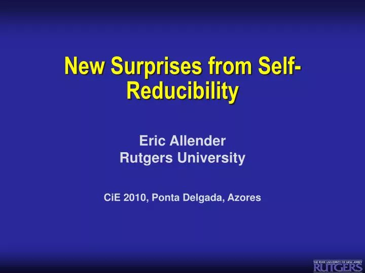 new surprises from self reducibility