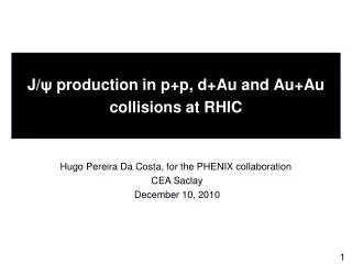 J/ ? production in p+p, d+Au and Au+Au collisions at RHIC