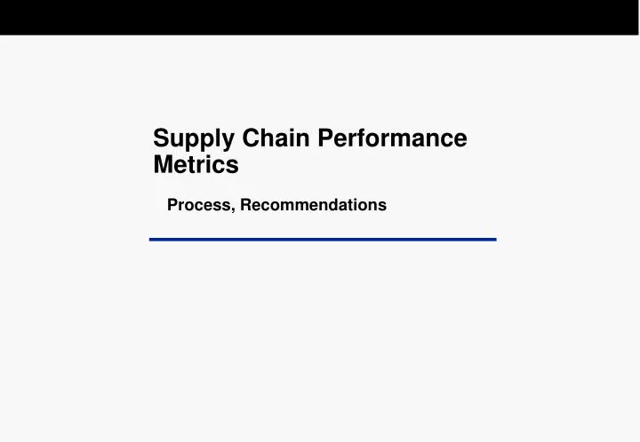 supply chain performance metrics