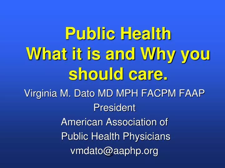 public health what it is and why you should care