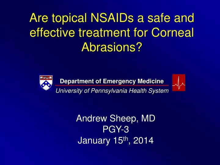 are topical nsaids a safe and effective treatment for corneal abrasions