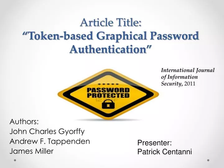 article title token based graphical password authentication