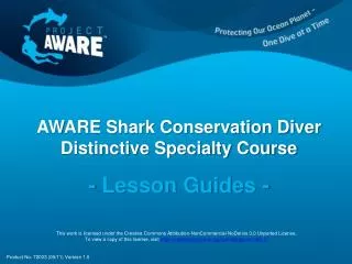 AWARE Shark Conservation Diver Distinctive Specialty Course - Lesson Guides -